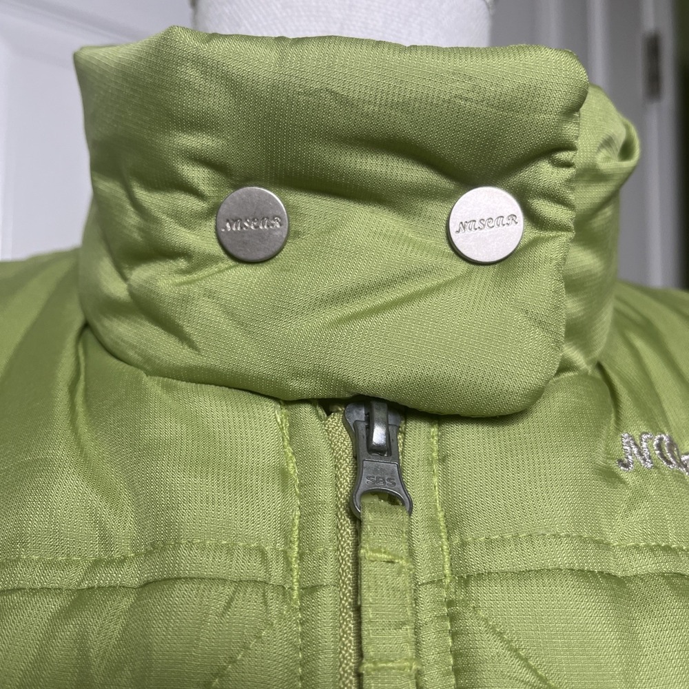 Vintage 2007 NASCAR Nextel Cup Series Green Puffer Vest Women's Small Petite - Picture 2 of 13